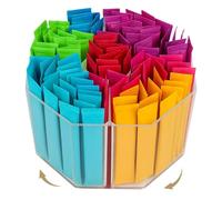 Skdqiee Drink Packet Organizer, Acrylic Powder Packet Rotating Organizer, 5-compartment Clear Storage Caddy,Desktop Storage Bin for Snacks, Spices, Cosmetics