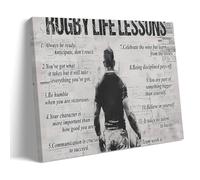 SKDTJUXW Rugby Life Lessons Inspirational Wall Art Poster Poster Decorative Canvas Poster Wall Art Decor Living Modern Family Bedroom Decoration Poster 12x18inch(30x45cm) Frame-style