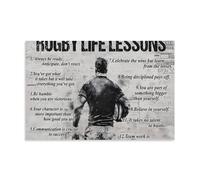 SKDTJUXW Wooden-framed Canvas Painting, Rugby Life Lessons Poster, 24x36inch(60x90cm), Unframe-style