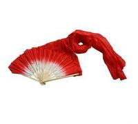 Skdvy Silk Fans,Belly Dance Fans 1PCS Pretty Hand Made Belly Dancing Fans Tools Red Rose Green Yellow Blue Beautiful Simulation Long Veils Fans(Red)