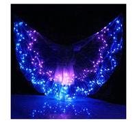Skdvy Silk Fans,Belly Dance Fans Women Belly Dance Wings Colorful Wings Adult Bellydance Professional Accessory Belly Dancing Wings(Purple Royal blue)