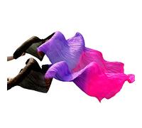 Skdvy Silk Fans,Belly Dance Fans Women Silk Belly Dance Fan Dance Silk Veils 1 pcs Red+Orange+Yellow(Orange)