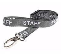 SKE-Direct IDProductsUK Staff Lanyard - Grey Printed Design with Metal Lobster Clip - Durable & Professional ID Badge Holder - Pack of (50)