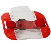SKE-Direct Red Security Armband SIA/ID Badgeholder | high-visibility security ID arm badge holders with elastic strap with plastic slide for a better fit