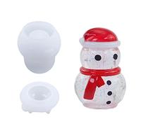 Skeadex Christmas Silicone Mould Christmas Tree Snowman Resin Silicone Moulds Storage Jars Casting Resin Moulds with Lid Set Resin Casting Mould for DIY Christmas Storage Boxes Jewellery Box (B)