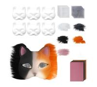 Skeadex Therian DIY Set 6 Therian Kit Cat Faux Eye Net And Cloth Furry Animal Cat YhD750 (B, One Size)