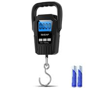 SKEAP Digital Fish Scale Hanging Scale Fishing Scale, 110lb/50kg Luggage Scale,Fish Weighing Scale, Upgrade Large Handle & Backlit LCD Display, Postal Scale,Black,Fishing Gifts for Men,Black