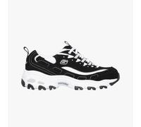 Skechers Women's D'Lites Biggest Fan Trainers, Black Trubuck/White Mesh/ Silver Trim, 4 UK