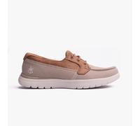 Skechers 136451/nat On-the-go Flex - Embark Womens Shoes Natural/purple - Beige Leather - Size UK 5.5