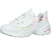 Skechers 149794 D’Lites Blooming Fields Ladies White Multi Leather & Textile Lace Up Trainers, 5.5 UK