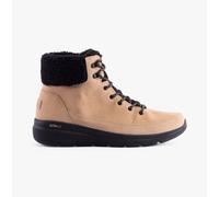 Skechers 16677/NTBK GLACIAL ULTRA - WOODLANDS Womens Boots Natural/Black - Beige Suede - Size UK 6.5