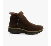 Skechers Women's Easy Going Cool Zip Ankle Boot, Chocolate Suede, 4 UK