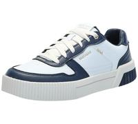 Skechers Women's Jade-Best in Class Leather Lace-up Sneakers with Memory Foam, White/Navy, 5.5 UK