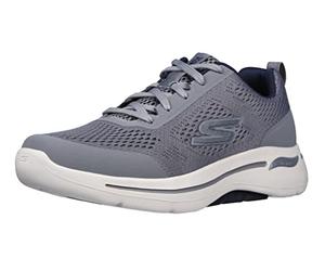 Skechers 216116 Go Walk Arch Fit Idyllic Mens Grey and Navy Lace Up Trainers