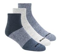 Skechers 3 Pack Men's Colourblock Quarter Socks in Blue, Size Large