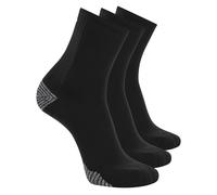Skechers 3 Pack Men's Performance Running High Quarter Socks in Black, Size Large