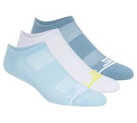 Skechers 3 Pack Women's No Show Premium Basic Socks in Blue/Turquoise, Size Medium