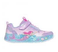 Skechers 303060L Mermaid Dreams Lavender Girls Flashing Lights Riptape Trainers