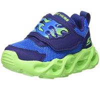 Skechers 400104N NVLM Sneaker, Navy Synthetic/Mesh/Lime & Blue Trim, 4 UK