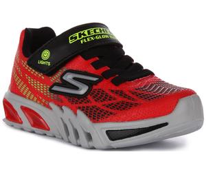 Skechers 400137L RDBK Flex Glow Elite Trainer Kids Shoes Red Black UK 1 - 14