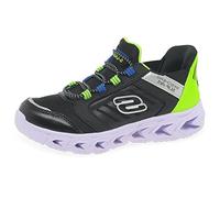 Skechers 403843L BKLM Sneaker, Black Synthetic/Textile/Lime, Blue, & SIL, 3 UK