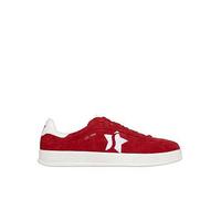 Skechers Academy Court Charm Suede Overlay Lace-Up Trainer, Red, Size 8, Women Red
