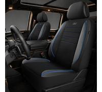 Skechers Air-Cooled Memory Foam Seat Covers,Mesh Thick Car Seat Covers,Piping Leather Car Seat Covers Front Seats,Airbag Compatible,Automotive Comfort Universal Fit Most Cars,Vans,Truck,SUV,Blue