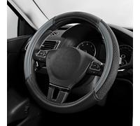 Skechers Air-Cooled Steering Wheel Cover,Leather Car Steering Wheel Cover Universal Fit 14" 1/2-15" Car Wheel Protector for Men Women Fit Suvs,Vans,Sedans,Car,Trucks,Gray