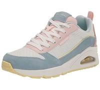 Skechers and Perforated Duraleather Lace Low Top Trainers Light Blue/Pink 2.5 UK