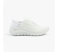 Skechers Women's Arch Fit 2.0 Easy Chic Slip-On Sneakers, White Mesh/Light Gray Trim, 4 UK