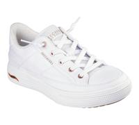 Skechers Women's Arch Fit Arcade - Meet Ya There Sneaker in White, Size 6 Wide | Textile, Vegan, Machine Washable