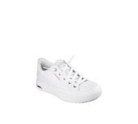 Skechers Women's Arch Fit Arcade - Meet Ya There Sneaker in White, Size 3 Wide | Textile, Vegan, Machine Washable