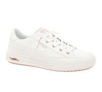 Skechers Women's Arch FIT Arcade Sneaker, White Canvas/Rose Gold Trim, 4 UK
