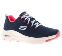 Skechers Arch Fit Comfy Wav Womens Navy & White Chunky Trainers, Size: 3