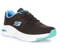 (4) Skechers Arch Fit Vegan Womens Fashion Trainers in Black Blue
