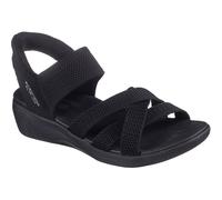 Skechers Women's Arya Cooling Off Sandal, Black Knit, 4 UK