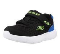 Skechers Baby Boy's Dyna-Lite Lil Quanta-Stride Trainers, Black Synthetic Textile Blue & Lime Trim, 8 UK Toddler