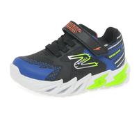 Skechers FLEX-GLOW BOLT Boys Casual Lace-Up Trainers-Black/Blue