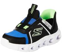 Skechers Baby Boy's Hypno-Flash 2.0 Brisk-Brights Slip-in Trainers, Black Synthetic/Textile/Blue, Lime & Silv, 4 UK Toddler