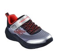 Skechers Baby Boy's Microspec Advance Sneaker, Black & Charcoal Textile/Silver Synthetic /, 8 UK