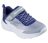 Skechers Baby Boy's Microspec Advance Sneaker, Navy, Gray, & White Textile/Navy Synthetic, 8 UK