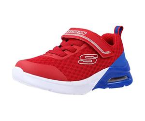 Skechers Baby Boy's Microspec Max Gorvix Sneakers, Red Textile/Blue & Silver Trim, 6 UK Child