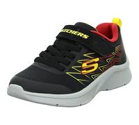 Skechers Baby Boy's Microspec Texlor Trainers, Black Textile/ Red & Yellow Trim, 4 UK Toddler