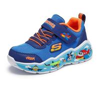Skechers Baby Boy's Play Scene Sneaker, Blue & Navy Textile/Synthetic/Orange Trim, 5 UK