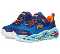 Skechers Baby Boy's Play Scene Sneaker, Blue & Navy Textile/Synthetic/Orange Trim, 8 UK