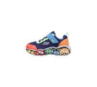 Skechers Play Scene Sneaker, Navy & Blue Textile/Lime & Red Synthetic/Mu, 9 UK Child