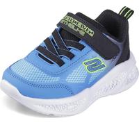 Skechers Baby Boy's Skechers Meteor-Lights Krendox Sneaker, Black & Blue Textile/ Black Synthetic/ Lime T, 8 UK