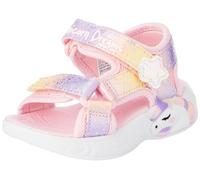 Skechers GIRLS Sandals, Light Pink Textile/Multi Trim, 4 UK