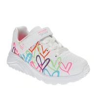 Skechers Baby Girl's Uno Lite Love Levitate Sneaker, White Synthetic/Neon Multi Trim, 6 UK