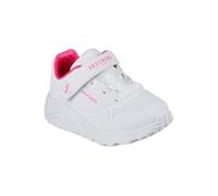 Skechers Baby Girl's Uno Lite Sneaker, White Synthetic/H. Pink Trim, 6 UK